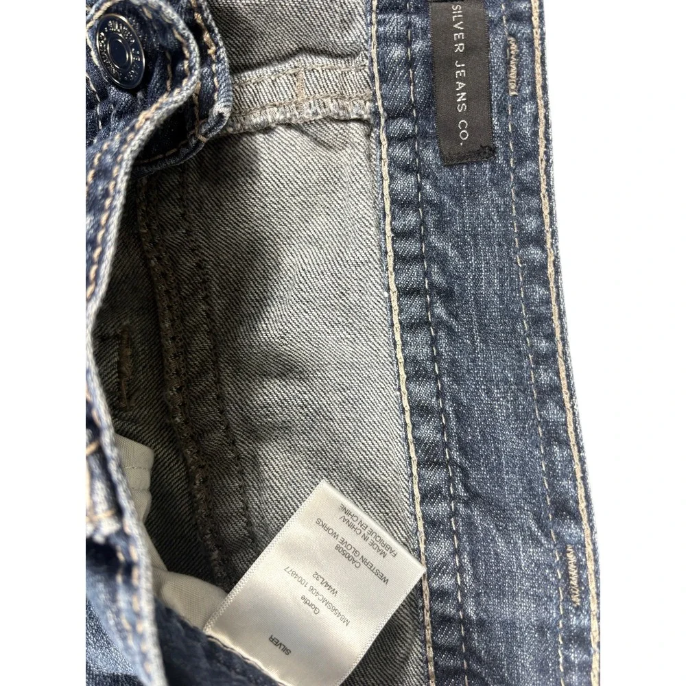 Silver Jeans Co. Gordie Jeans Mens 44x32 Blue Denim Faded Rugged Loose Straight